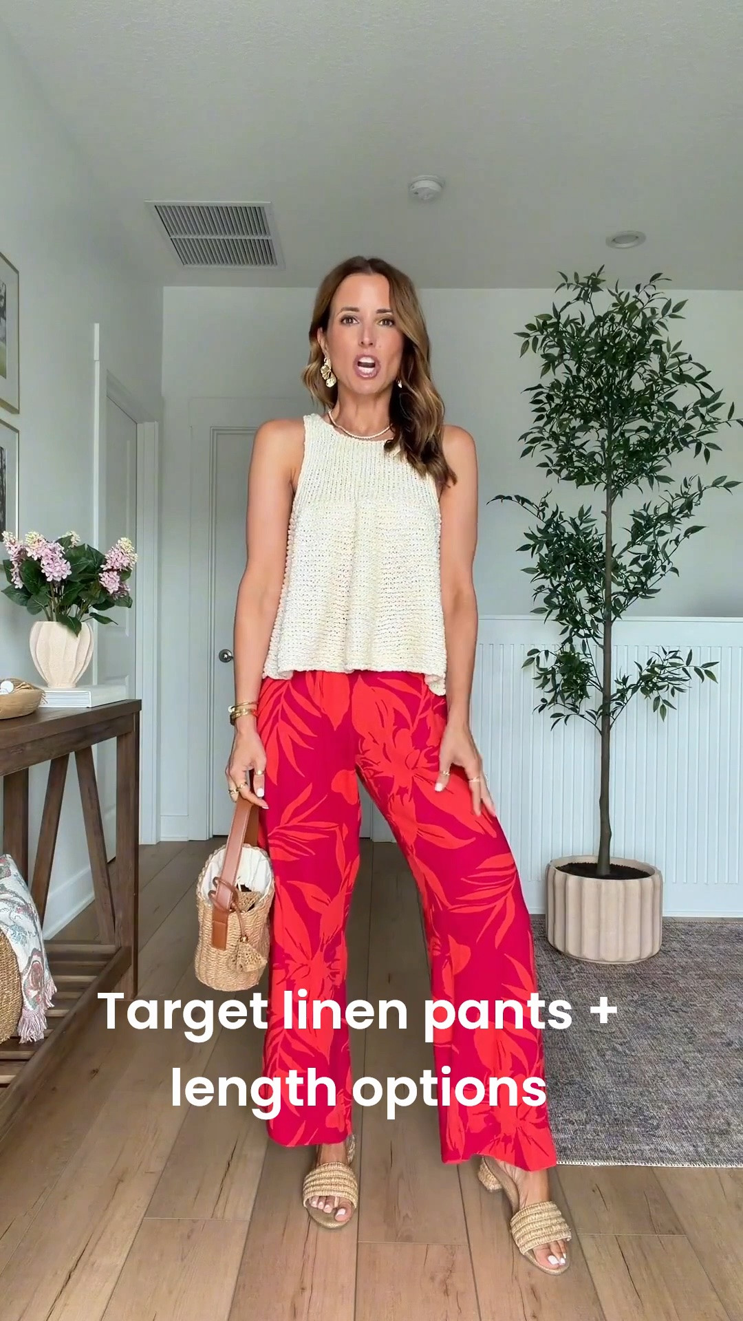 New at Target! Summer outfit. Elevated casual outfit. Mom outfit. Business casual outfit. Vacation outfit. I love these linen-blend wide leg pants + length options! Wearing XS short - runs big so size down! I added a stretchy belt to the top of the waist band to cinch it in. XXS in sweater tank. Shoes are TTS.

#LTKootd #LTKPetite #LTKTravel