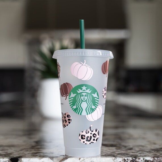 Read the full title
    Pink Leopard Rose Gold Pumpkin Starbucks Cup | Fall Coffee Cup | Pumpkin ... | Etsy (US)