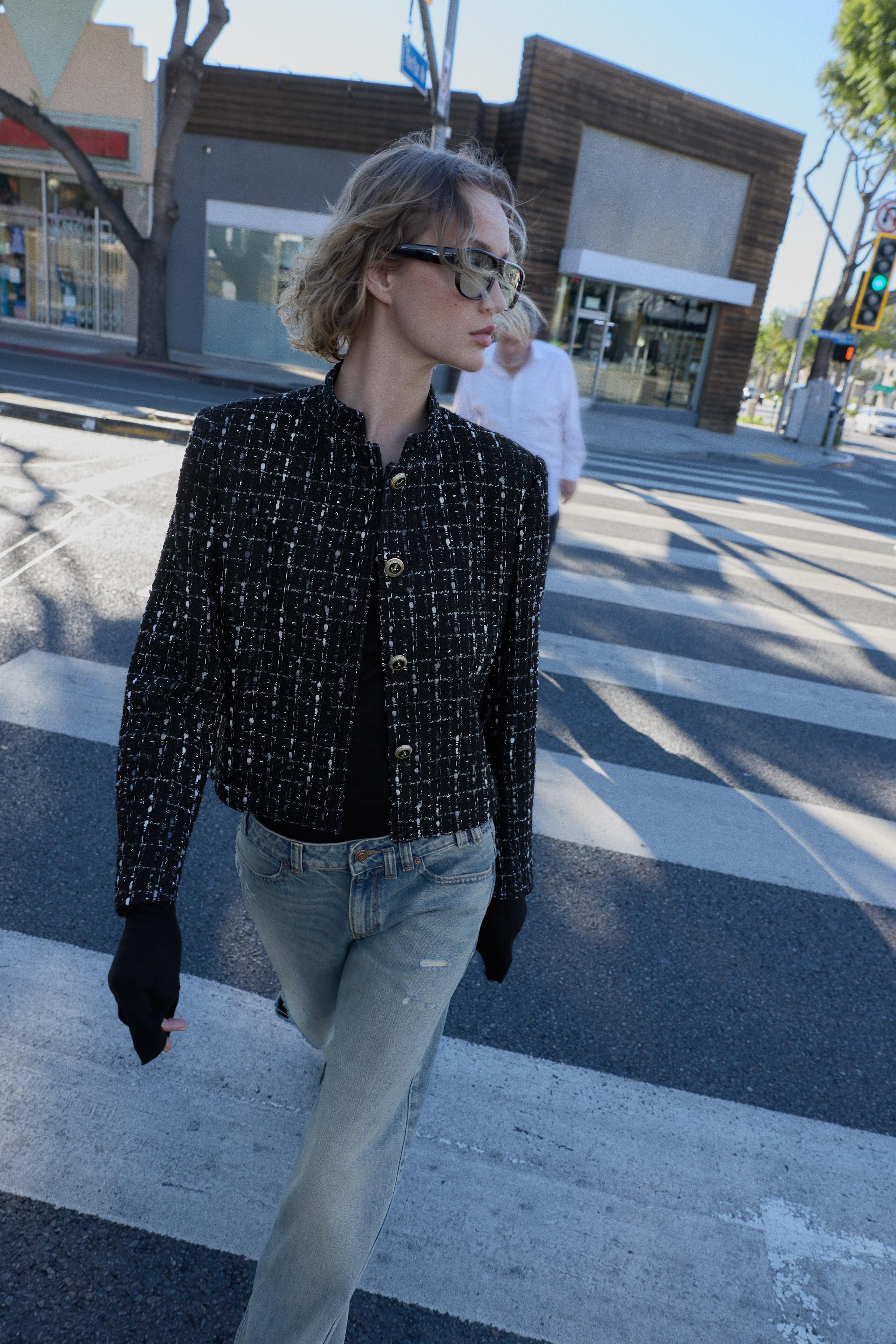 METALLIC THREAD TEXTURED BLAZER | Zara US