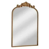 20" x 30" Filigree Arch Metal Wall Mirror Decor in Gold | Walmart (US)