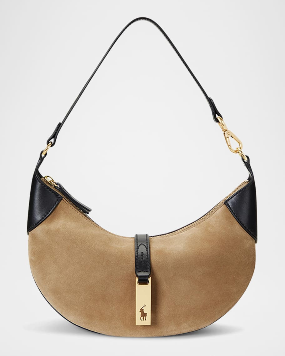Polo Ralph Lauren Polo ID Mini Suede Shoulder Bag | Neiman Marcus