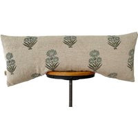 Block Print Linen Pillow Cover, Green & Natural Floral Lumbar Cover.12x20""14x20""14x34(Fit 14x36""Or16x36""Insert | Etsy (US)