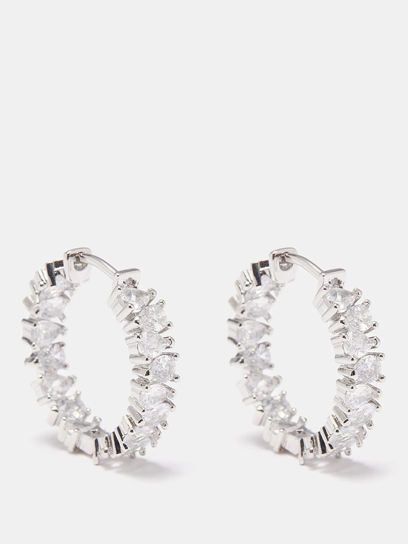 Cubic zirconia & silver-plated hoop earrings | FALLON | Matches (UK)