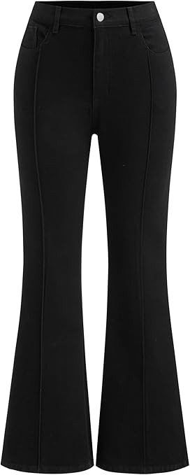 CIDER Middle Waist Flare Leg Jeans for Women Casual Slim Stretch Denim Pants Flared Trouser | Amazon (US)
