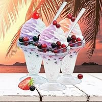 Glokers Dessert Cups, 5.5 Ounce Ice Cream Bowl or Sundae Cup, Clear Glass Tumblers Including Long... | Amazon (US)