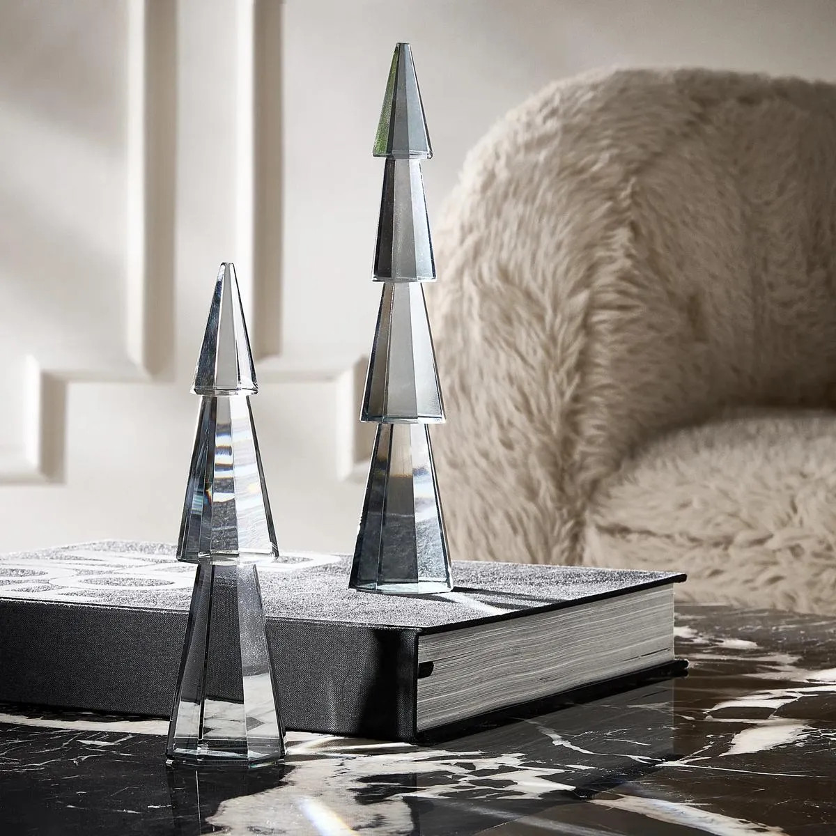 Smoke Crystal Tree Set of 2 - 8.25" & 10.5" | Z Gallerie