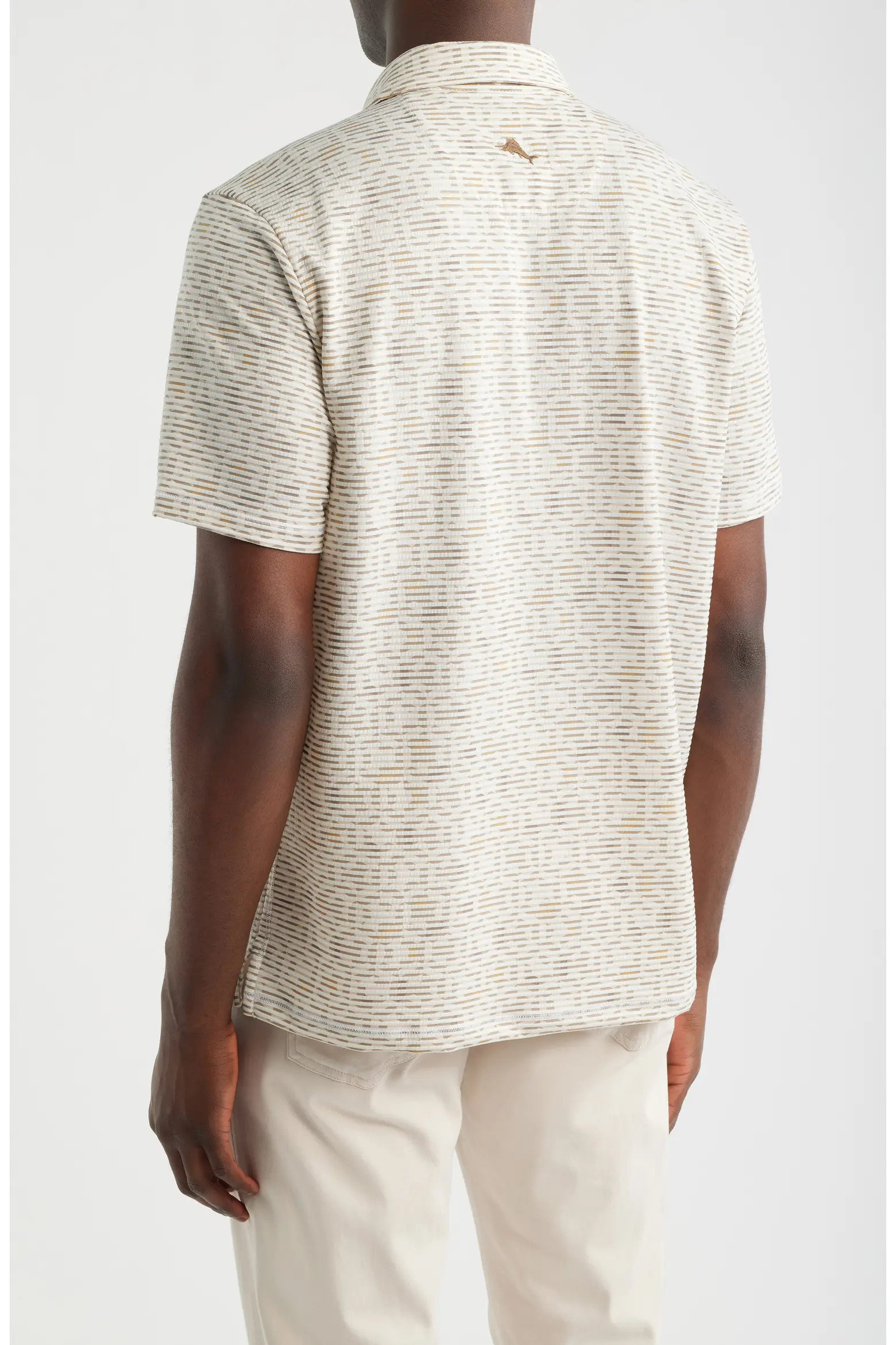 Costa Wave Mosaic Print Seersucker Stripe IslandZone® Polo (Men) | Nordstrom | Nordstrom