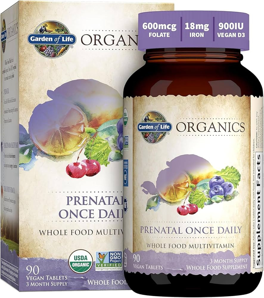 Garden of Life Prenatal Vitamins for Women, Organics Folate for Energy & Healthy Fetal Developmen... | Amazon (US)