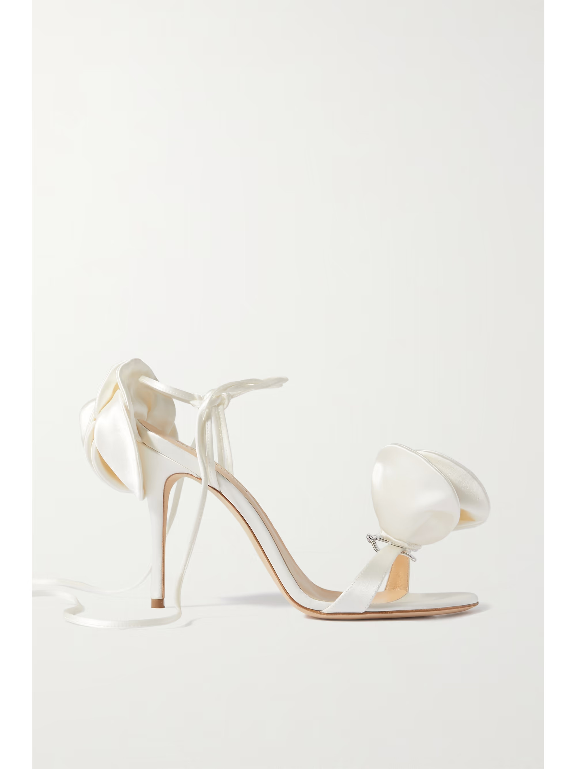 Appliquéd satin sandals | NET-A-PORTER (US)