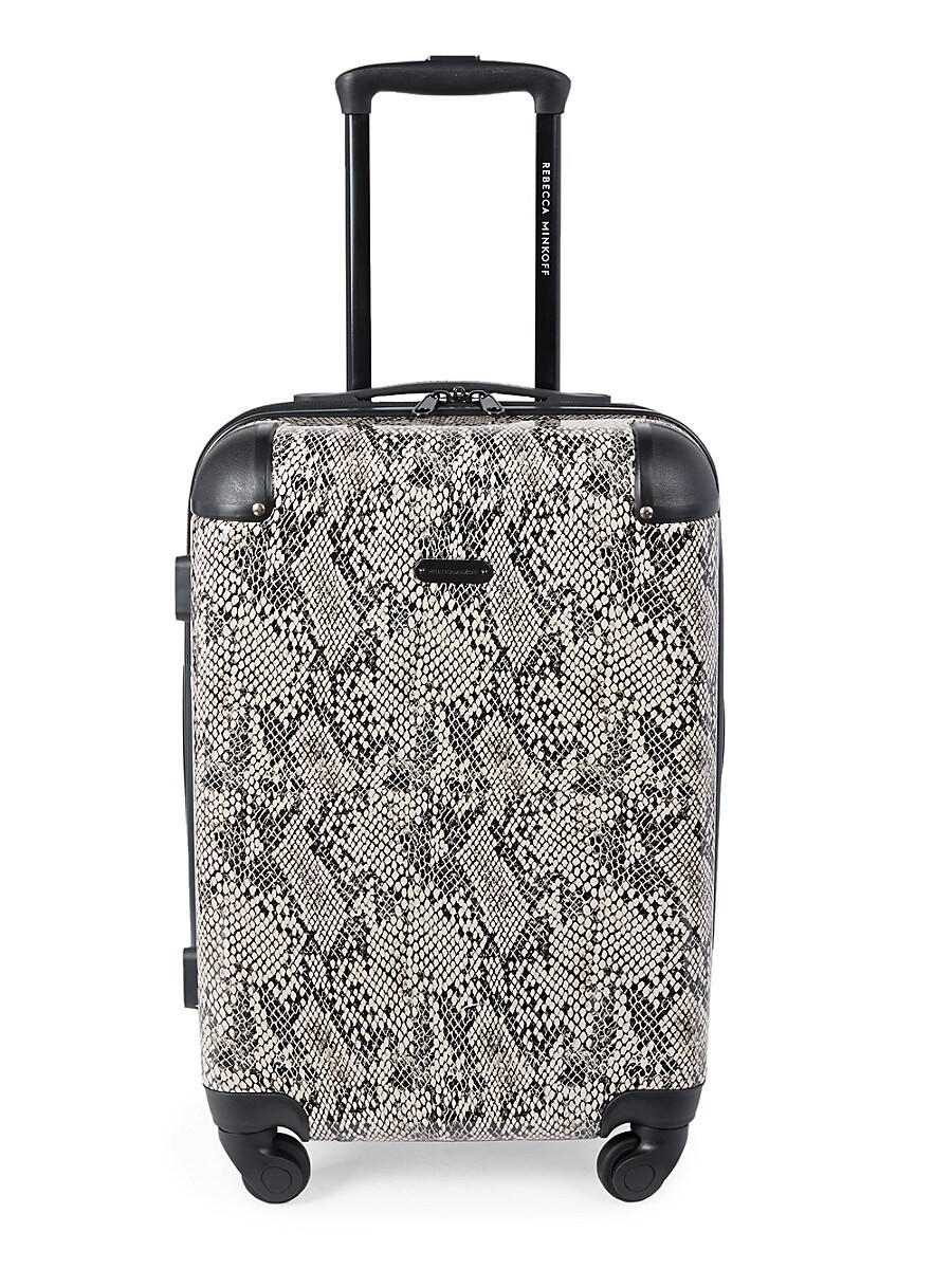 Rebecca Minkoff Pippa 20-Inch Snakeskin-Print Suitcase - Taupe | Saks Fifth Avenue OFF 5TH