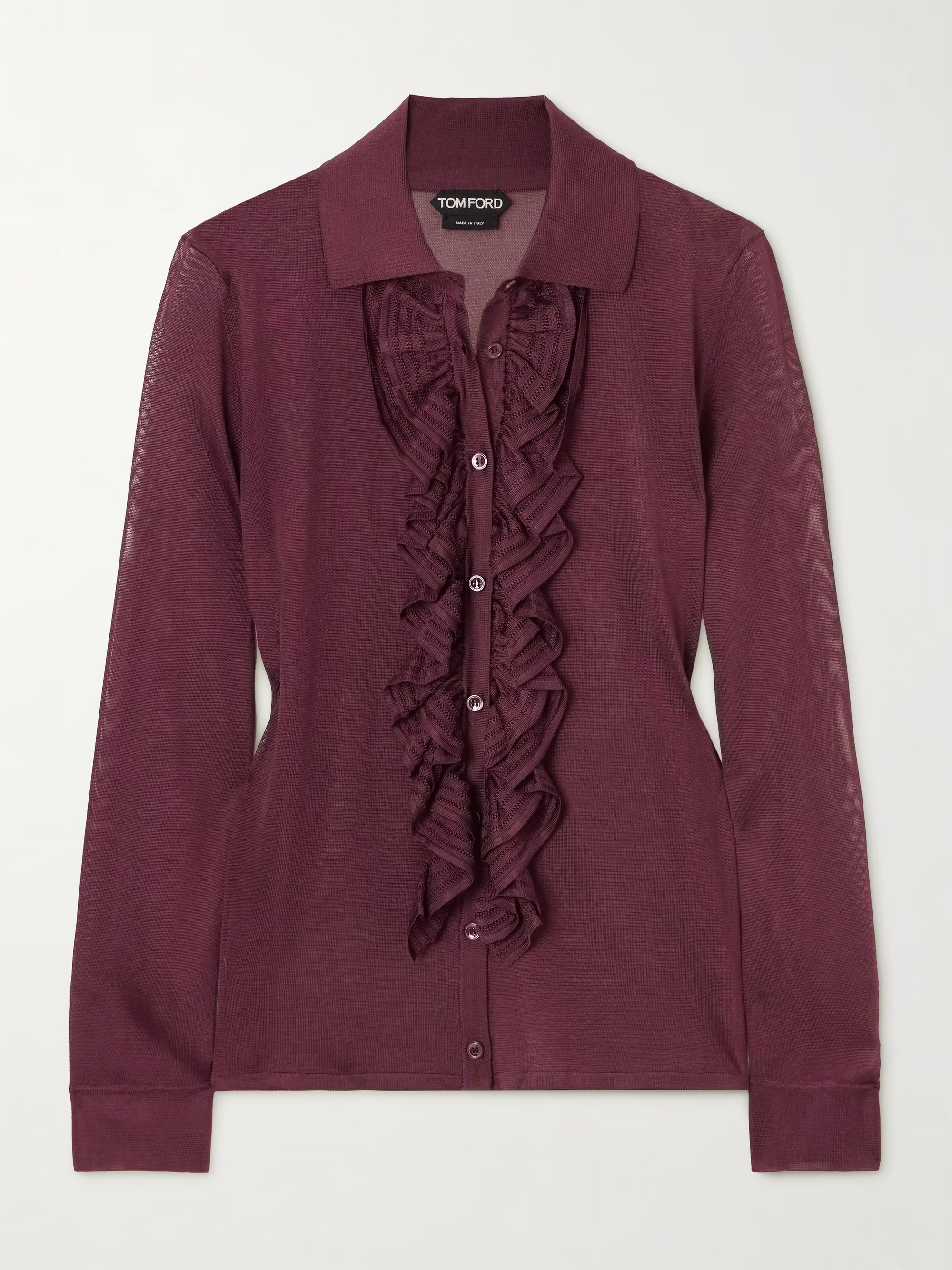 Ruffled knitted shirt | NET-A-PORTER (US)