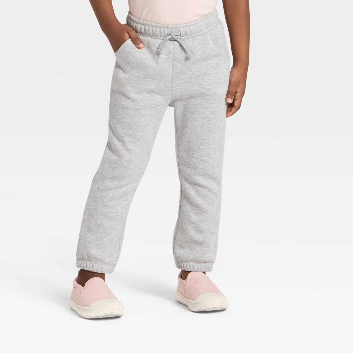 Toddler Girls' Fleece Jogger Pants - Cat & Jack™ Heather Gray 18M | Target
