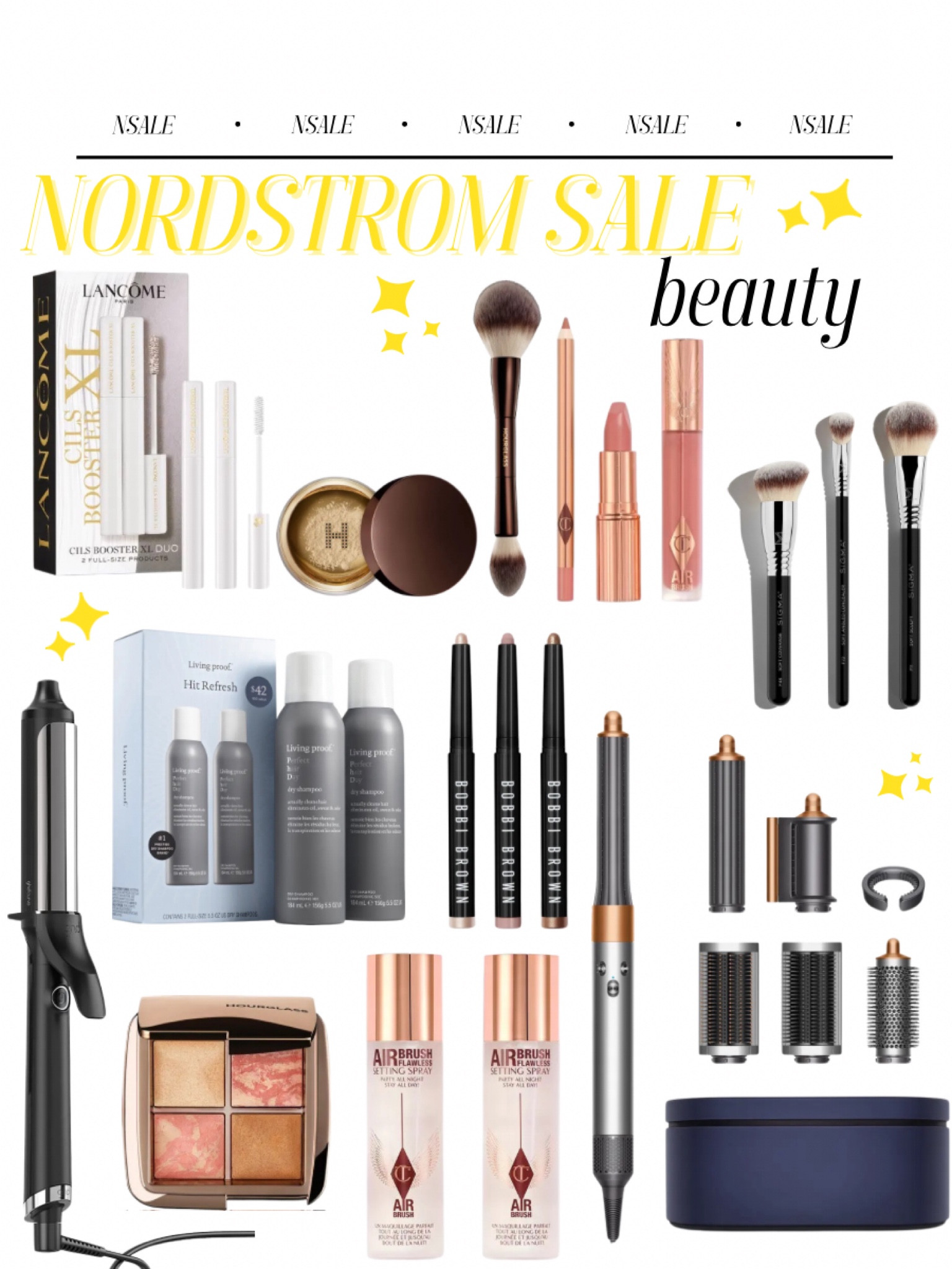 Nordstrom beauty favs! Nsale beauty. Dyson air wrap, hourglass powder, makeup brushes, dry shampoo, Charlotte tilbury. @nordstrom 

#LTKBeauty #LTKxNSale #LTKSaleAlert