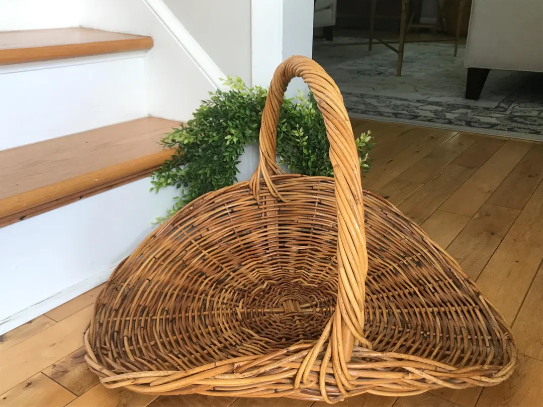 Vintage Large Gathering Basket - Vintage Willow Basket - Harvest Basket - Vintage Wicker Flower B... | Etsy (US)