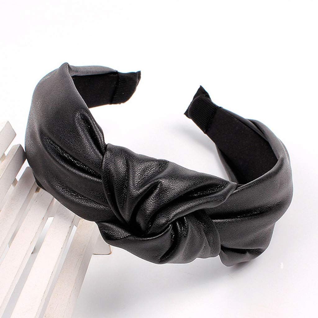 Amazon.com : MHDGG Headbands for Women Knot Headbands,1Pcs PU Wide Headbands Knot Turban Headband... | Amazon (US)