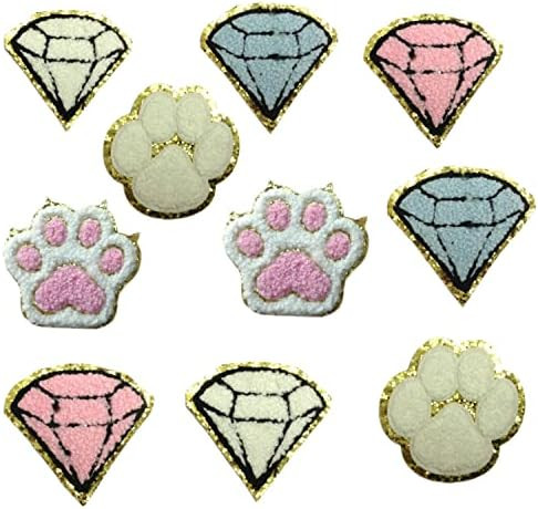 Iron On Patches Embroidery Gold Border Animal Claws Patches Diamonds Applique Chenille Patch Sew on  | Amazon (US)