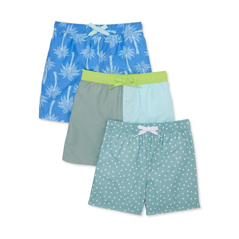 Wonder Nation Baby and Toddler Boys Swim Trunks, 3-Pack, Size 12M-5T | Walmart (US)