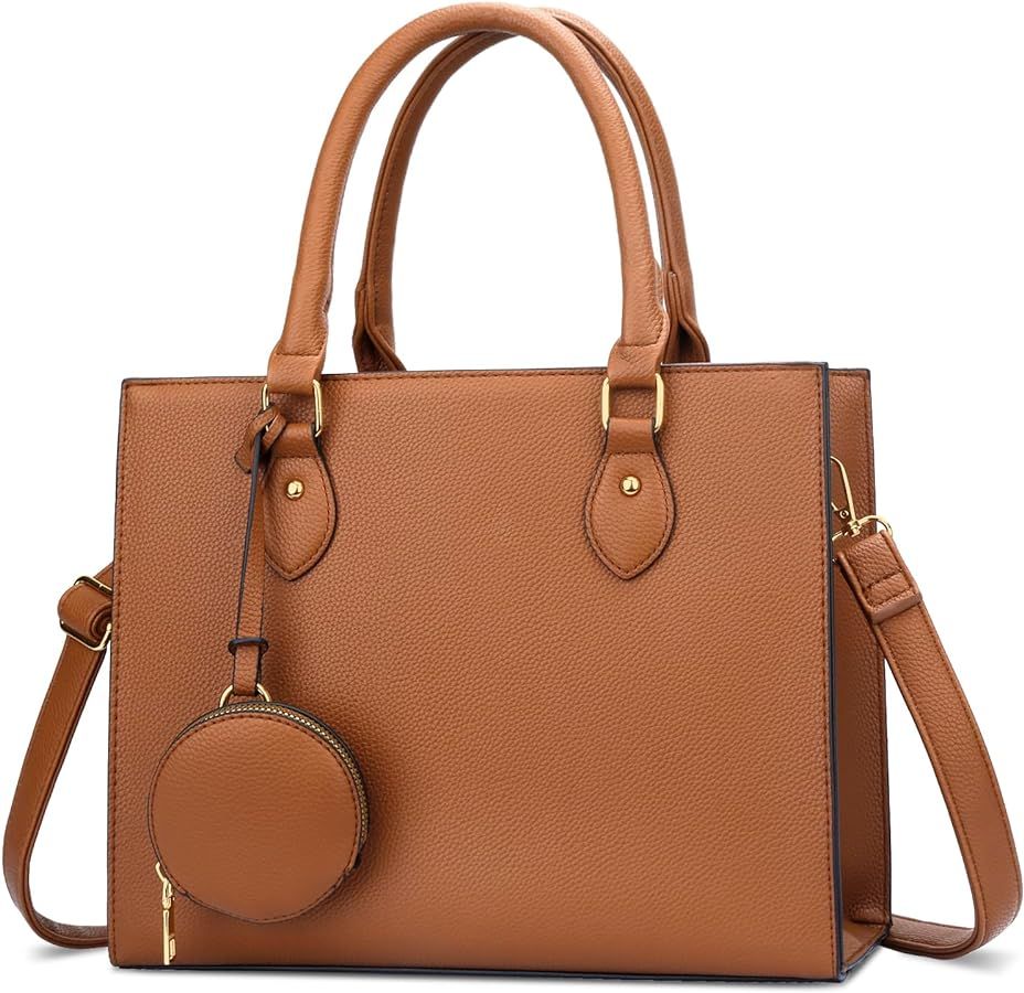 KKXIU Purses and Handbags for Women Vegan Leather Tote Shoulder Bag Ladies Top Handle Satchel wit... | Amazon (US)