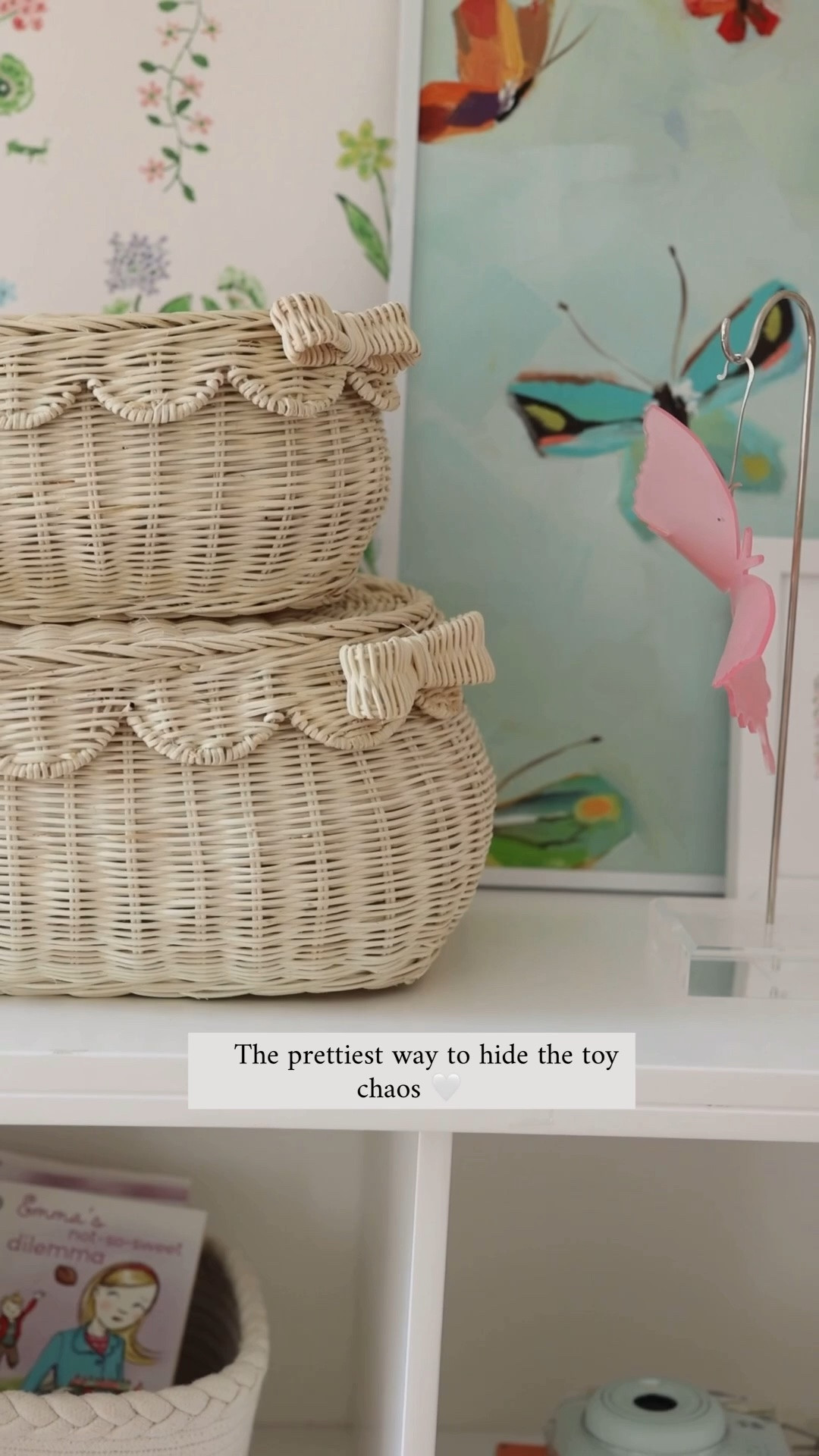 The sweetest little storage update for Emma’s room 🤍✨ These woven baskets from Bebe Bask are one of those pieces that make a space feel instantly more pulled together while still being functional for real life.

I’m always looking for ways to organize books, toys, keepsakes, and little “kid clutter” without sacrificing the soft, whimsical feel of the room, and these were perfect. The scalloped detailing and bow handles feel so timeless and elevated — almost like something you’d find in a boutique children’s shop.

They’re also surprisingly roomy and lightweight, which makes them perfect for shelves, playrooms, nurseries, or tucked into built-ins.

Saving this idea for future girls’ room inspiration because I already know I’ll want more of these 🤍

#LTKKids #LTKBaby #LTKHome