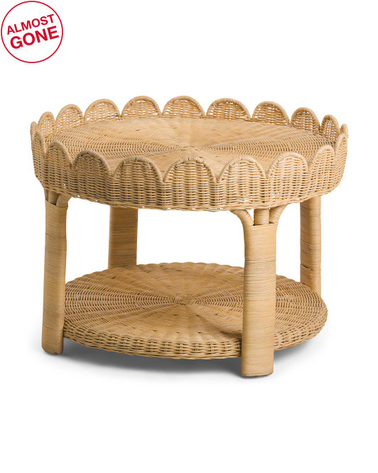 Scalloped Rattan Coffee Table | TJ Maxx