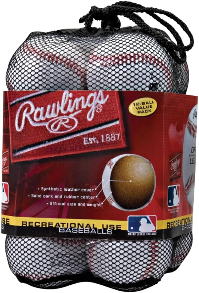 Rawlings | Official League Recreational Use Practice Baseballs | Youth | Bag of 12 | OLB3BAG12 | ... | Amazon (US)