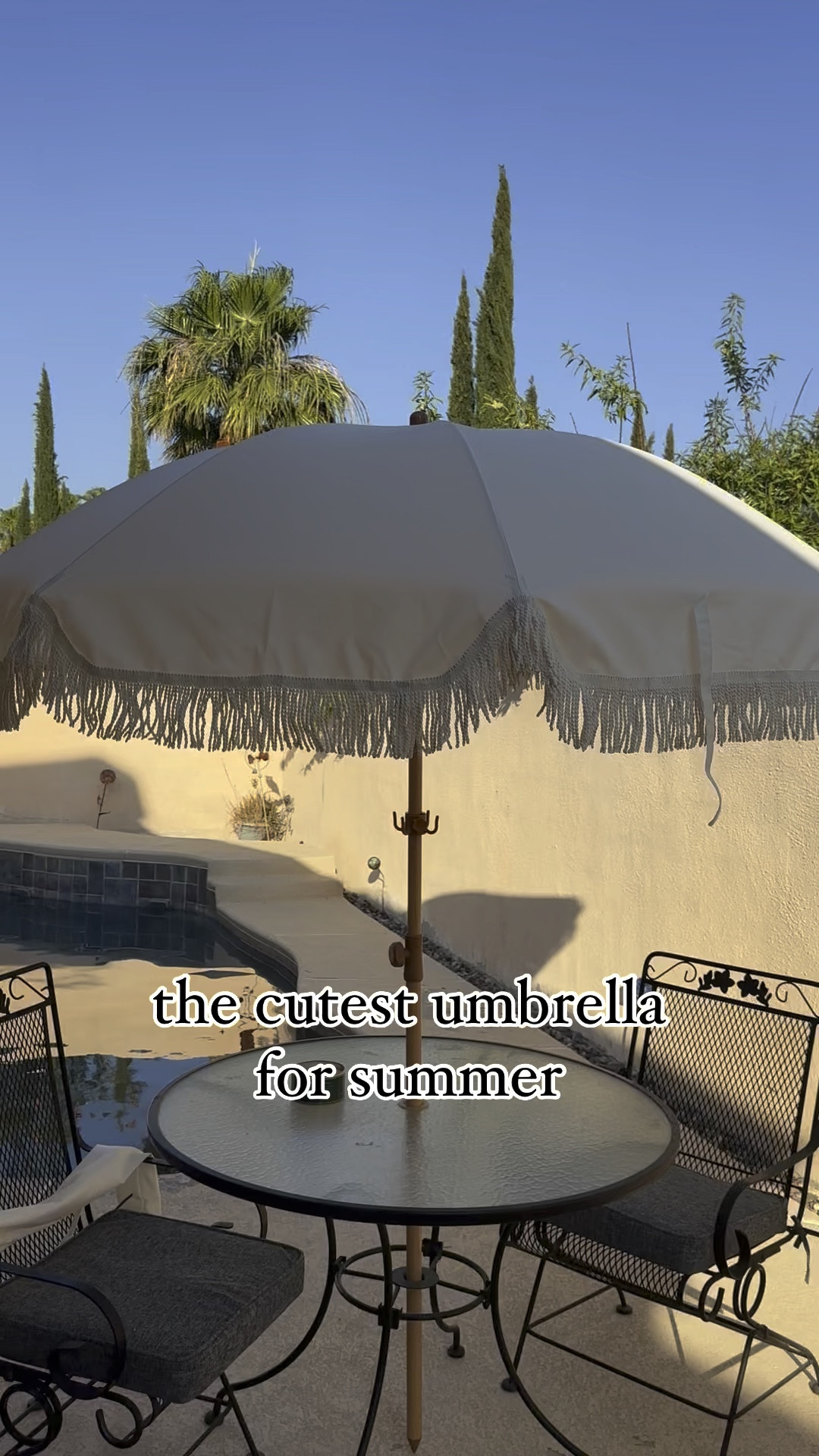 The cutest umbrella for summer comes with a cover, extendable base and can tilt 45 degrees for better sun coverage! It’s a cheaper option if you love the Business & Pleasure version! There’s also a $15 off coupon when you check out 🤍 

Find more content on Instagram @amandadealdesigns for more sources and daily finds from crate & barrel, CB2, Amber Lewis, Loloi, west elm, pottery barn, rejuvenation, William & Sonoma, amazon, shady lady tree, interior design, home decor, studio mcgee x target, bedroom furniture, living room, bedroom, bedroom styling, restoration hardware, end table, side table, framed art, vintage art, wall decor, area rugs, runners, vintage rug, target finds, sale alert, tj maxx, Marshall’s, home goods, table lamps, threshold, target, wayfair finds, Turkish pillow, Turkish rug, sofa, couch, dining room, high end look for less, kirkland’s, Ballard designs, wayfair, high end look for less, studio mcgee, mcgee and co, target, world market, sofas, loveseat, bench, magnolia, joanna gaines, pillows, pb, pottery barn, nightstand, throw blanket, target, joanna gaines, hearth & hand, floor lamp, world market, faux olive tree, throw pillow, lumbar pillows, arch mirror, brass mirror, floor mirror, designer dupe, counter stools, barstools, coffee table, nightstands, console table, sofa table, dining table, dining chairs, arm chairs, dresser, chest of drawers, Kathy kuo, LuLu and Georgia, Christmas decor, Xmas decorations, holiday, Christmas Eve, NYE, organic, modern, earthy, moody

#LTKSaleAlert #LTKFindsUnder100 #LTKHome