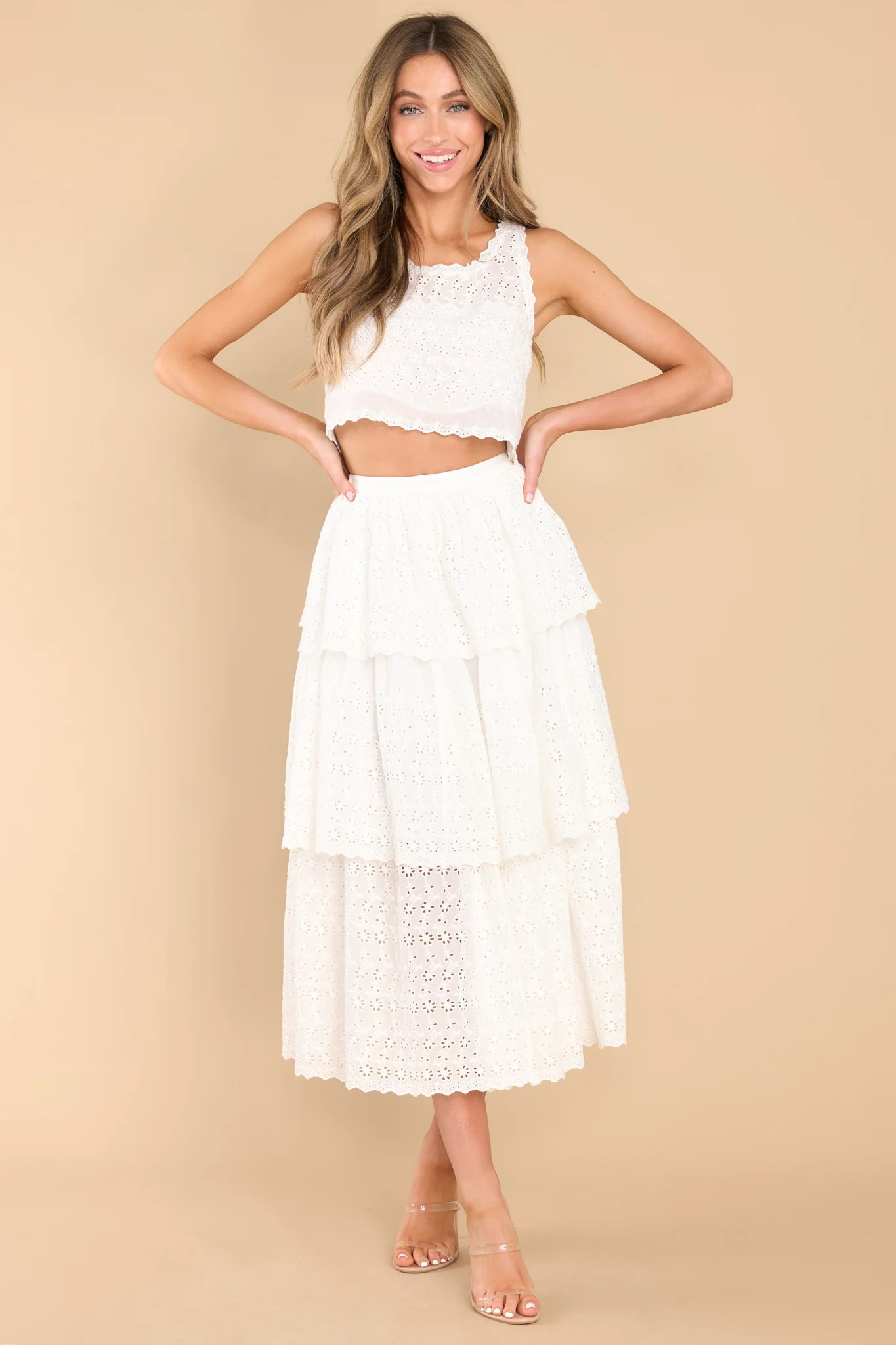 Luvita True White Crop Top | Red Dress 