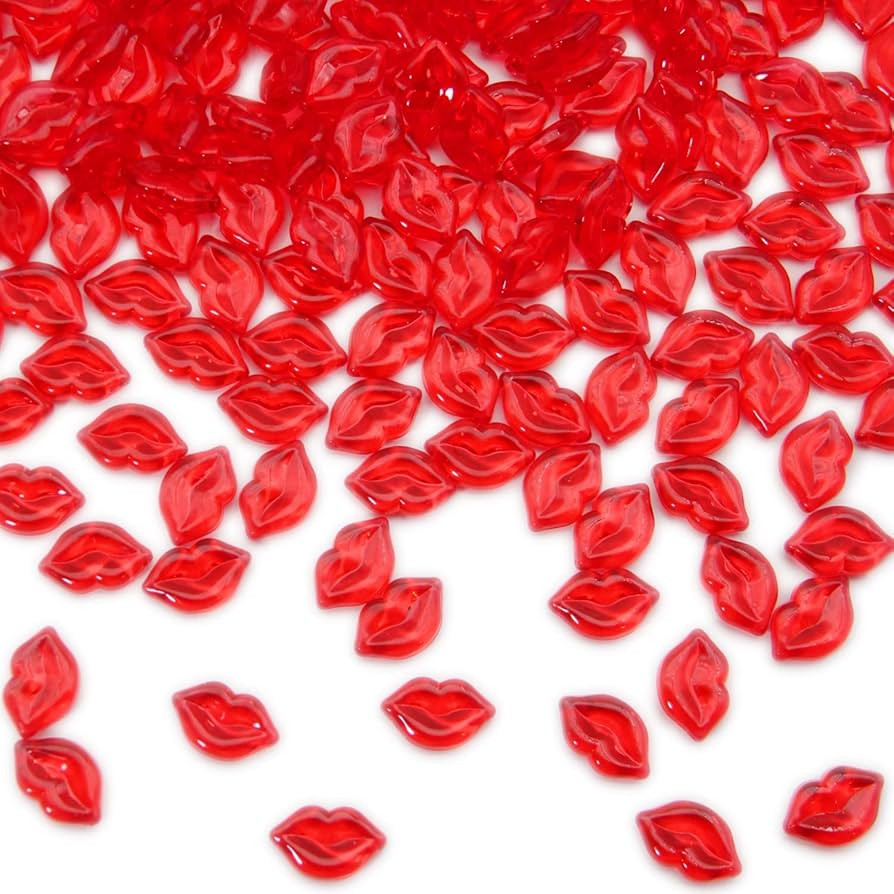 PMLAND Spring Acrylic Red Lip Kiss Love Ornaments and Table Scatter Decoration - 200+ Pieces for ... | Amazon (US)