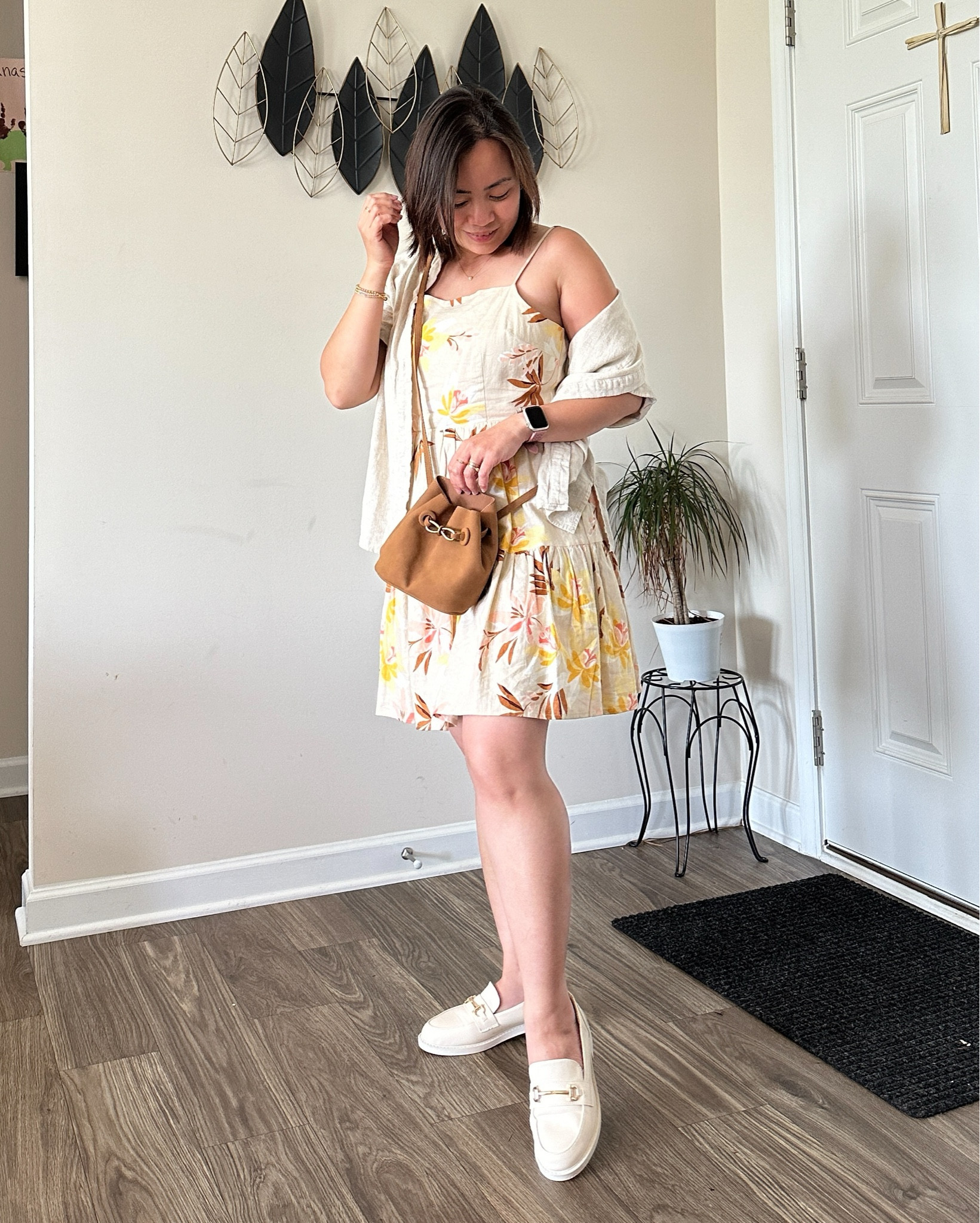 Radiating sunshine vibes with every step. Embrace the bloom of spring with a playful dress adorned in lively yellow and brown  print. Paired effortlessly with linen layers and chic accessories for a look that's as fresh as a spring morning. 

#LTKfindsunder50 #LTKstyletip #LTKSeasonal