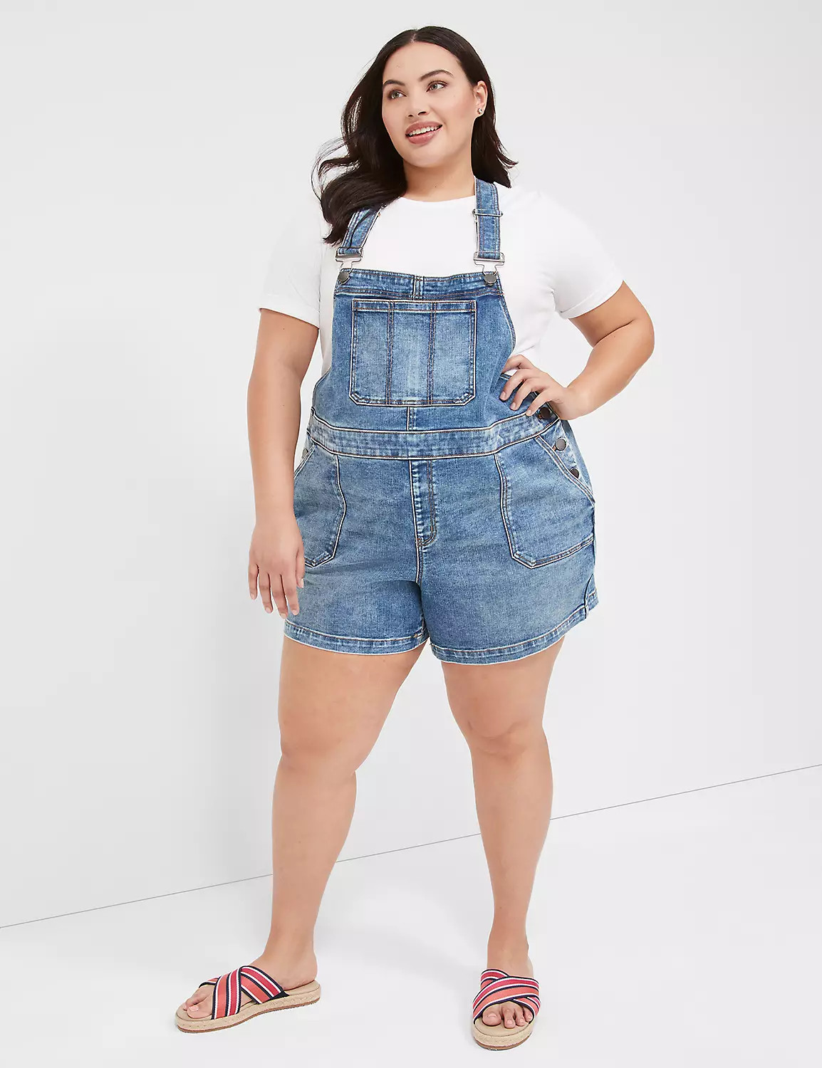 Boyfriend Short Denim Overall | LaneBryant | Lane Bryant (US)