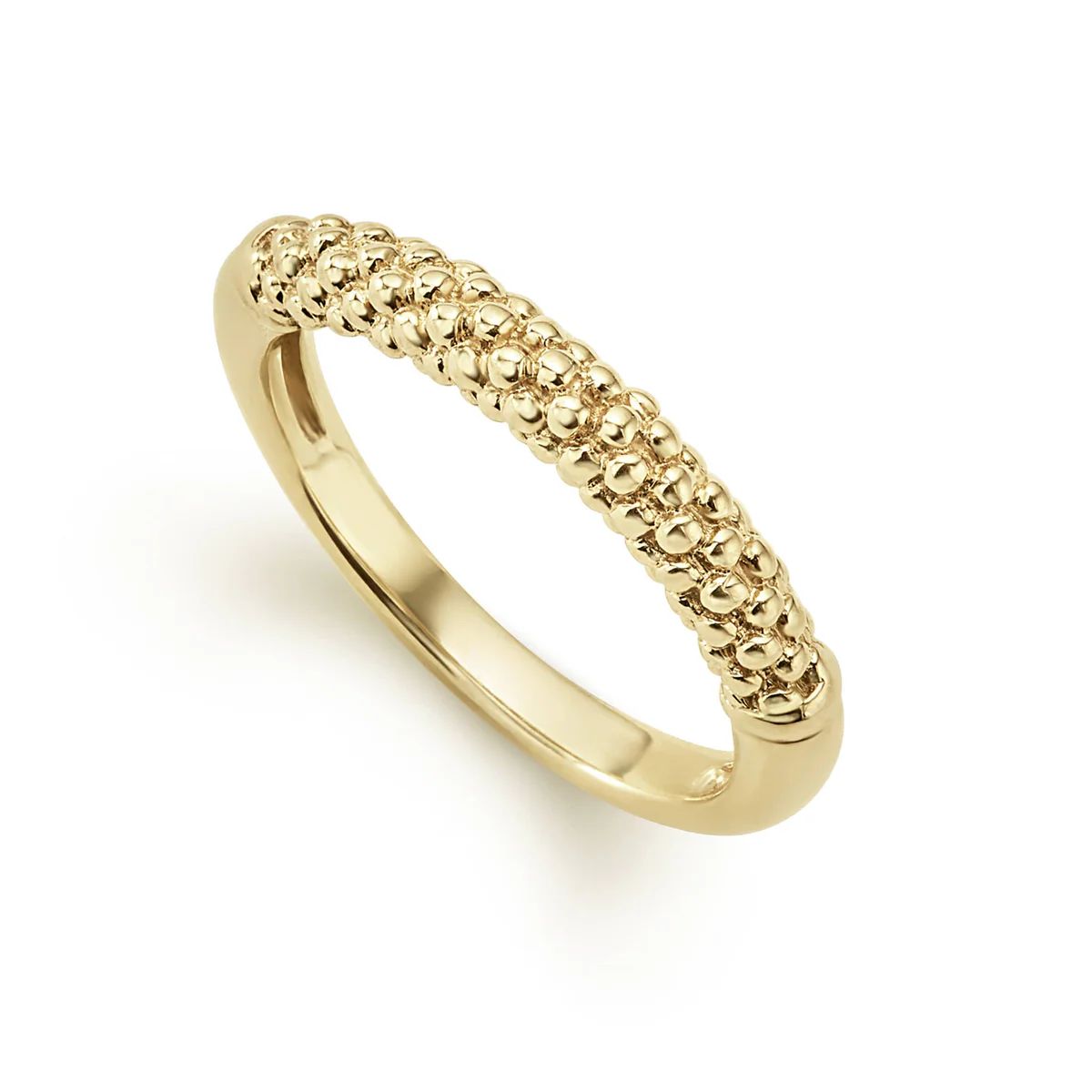 18K Gold Caviar Beaded Stacking Ring | LAGOS