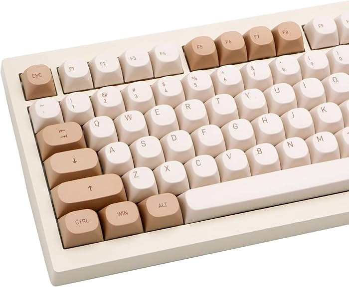 119 Keys Retro Minimalist Brown and Grey Keycaps, Custom MA Profile PBT Dye Sub Keycaps for ANSI ... | Amazon (US)