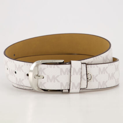 White Monogram Logo Belt | TK Maxx