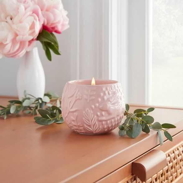 5oz Easter Egg Candle Figural Rose & Birch Water Pink - Threshold™ | Target