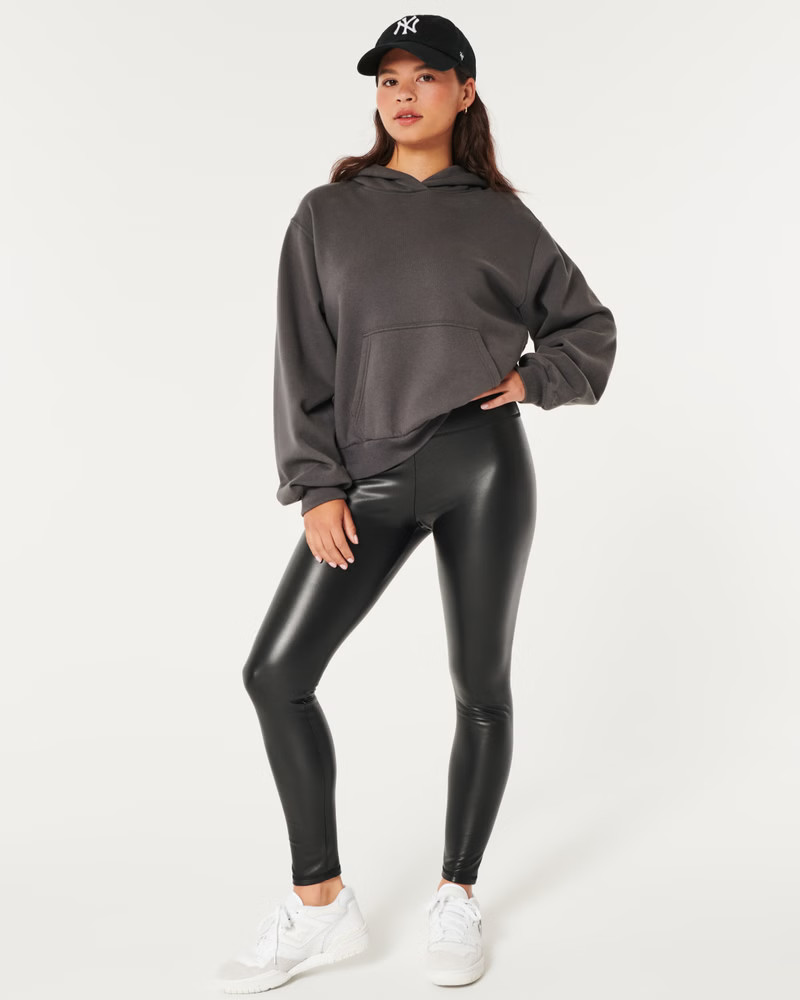 Ultra High-Rise Vegan Leather Leggings | Hollister (US)