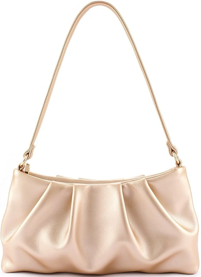 Women's Clutch Purse, Pleated Evening Handbag, Shoulder Bag with Detachable Chain and Shoulder St... | Amazon (US)