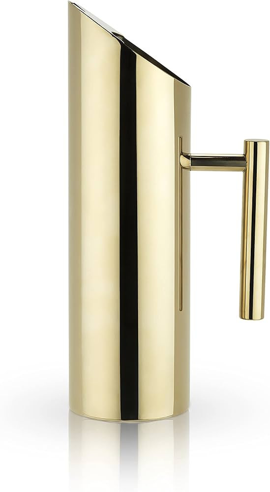 Viski Gold Modern Drink Carafe, Stainless Steel, 26 Ounces, Pitcher with Handle, Plated, Set of 1 | Amazon (US)