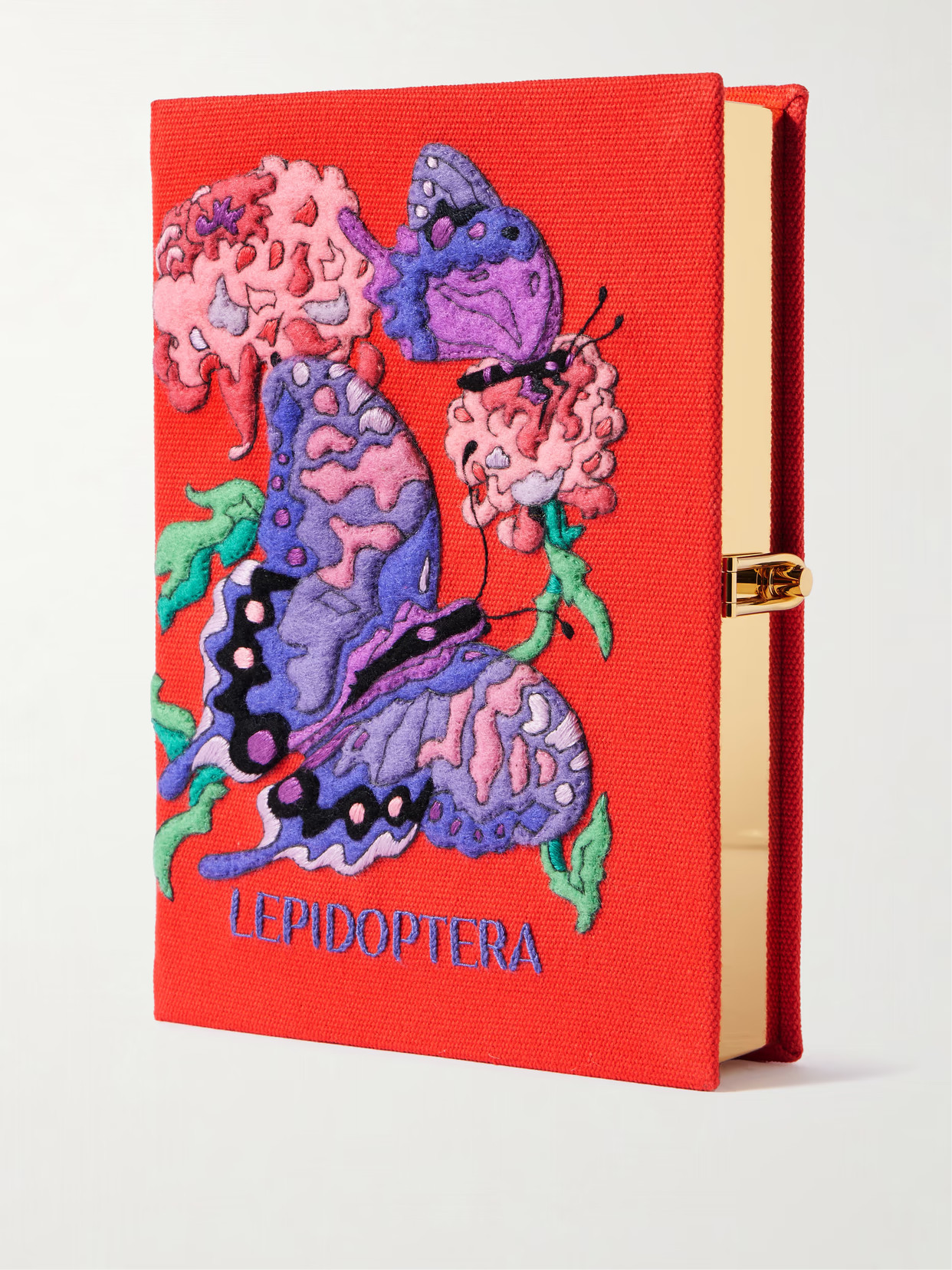Olympia Le-Tan - Lepidoptera Embroidered Appliquéd Canvas Clutch - One size | NET-A-PORTER (US)