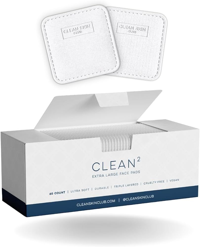Clean Skin Club Clean² Pads 2.0 [New & Improved Edges] Guaranteed Not to Shed & Tear Face Pads, ... | Amazon (US)