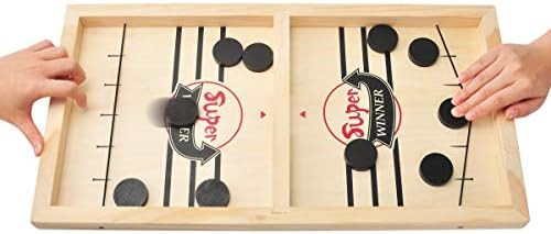 CS COSDDI Fast Sling Puck Game - Funny Wooden Paced Foosball Slingshot Game,Table Desktop Battle ... | Amazon (US)