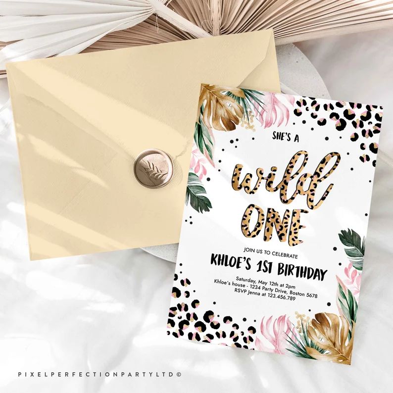 Editable Born To be Wild Leopard Print Jungle Birthday Party | Etsy | Etsy (US)