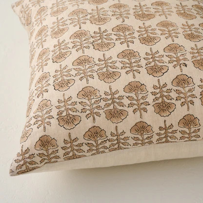 Flora Natural Printed Pillow | Magnolia