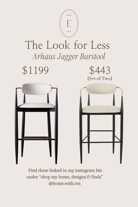 I found an affordable look alike for the Arhaus Jagger barstools! They come in barstool height and counter height. 

#LTKhome #LTKsalealert #LTKstyletip