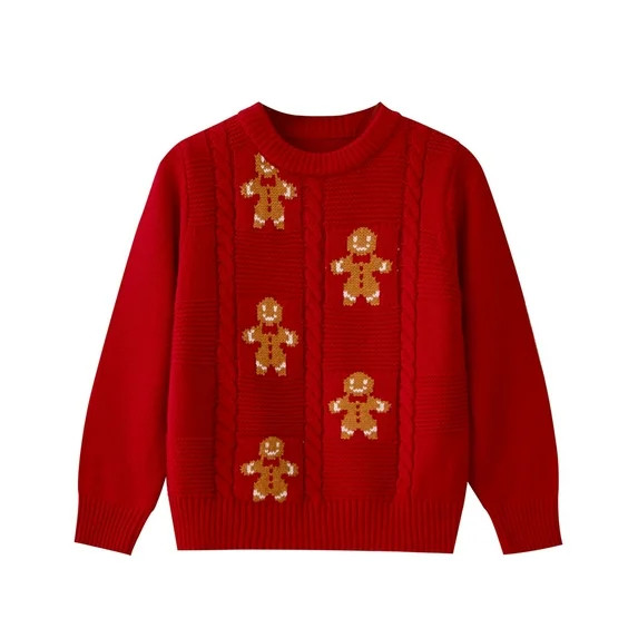 Actgleam Girls Sweater Kids Winter Pullover Long Sleeve Ugly Christmas Sweaters,Red,8-9Years | Walmart (US)