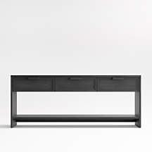 Calypso 72" Rectangular Black Wood Storage Console Table + Reviews | Crate & Barrel | Crate & Barrel
