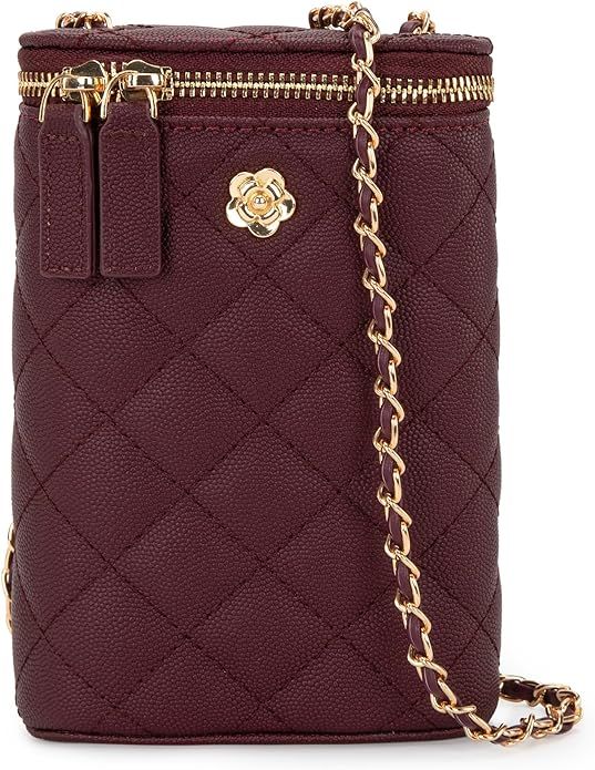 Montana West Small Quilted Cell Phone Purse for Women Soft Chain Crossbody Cellphone Wallet Bag | Amazon (US)