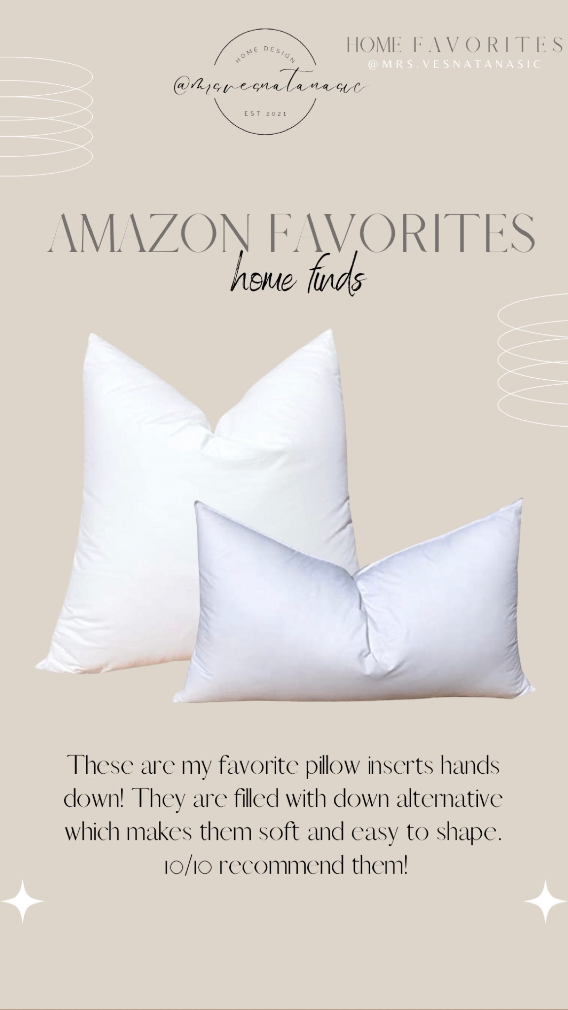 The best pillow inserts!!

I found them on Amazon & you can shop them + so many other of my Amazon finds on my Amazon storefront. Follow me on Instagram @mrs.vesnatanasic to see!


Amazon home, Amazon finds, Amazon must haves, Amazon, Amazon favorites, pillow inserts, down alternative, pillows, inserts, throw pillows, home, 

#LTKunder50 #LTKSeasonal #LTKhome