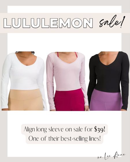 Lululemon Align long sleeve on sale! 

Lee Anne Benjamin 🤍

#LTKfit #LTKstyletip #LTKsalealert