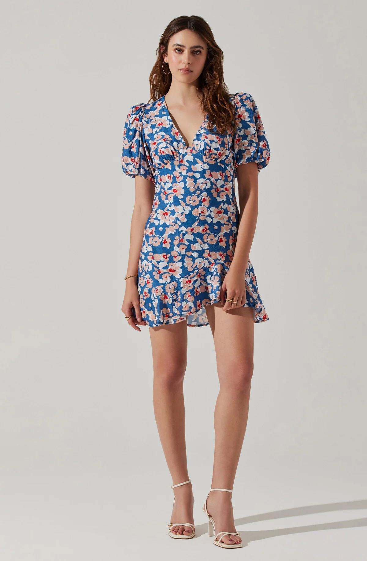 Flutter Sleeve Cutout Floral Mini Dress | ASTR The Label (US)