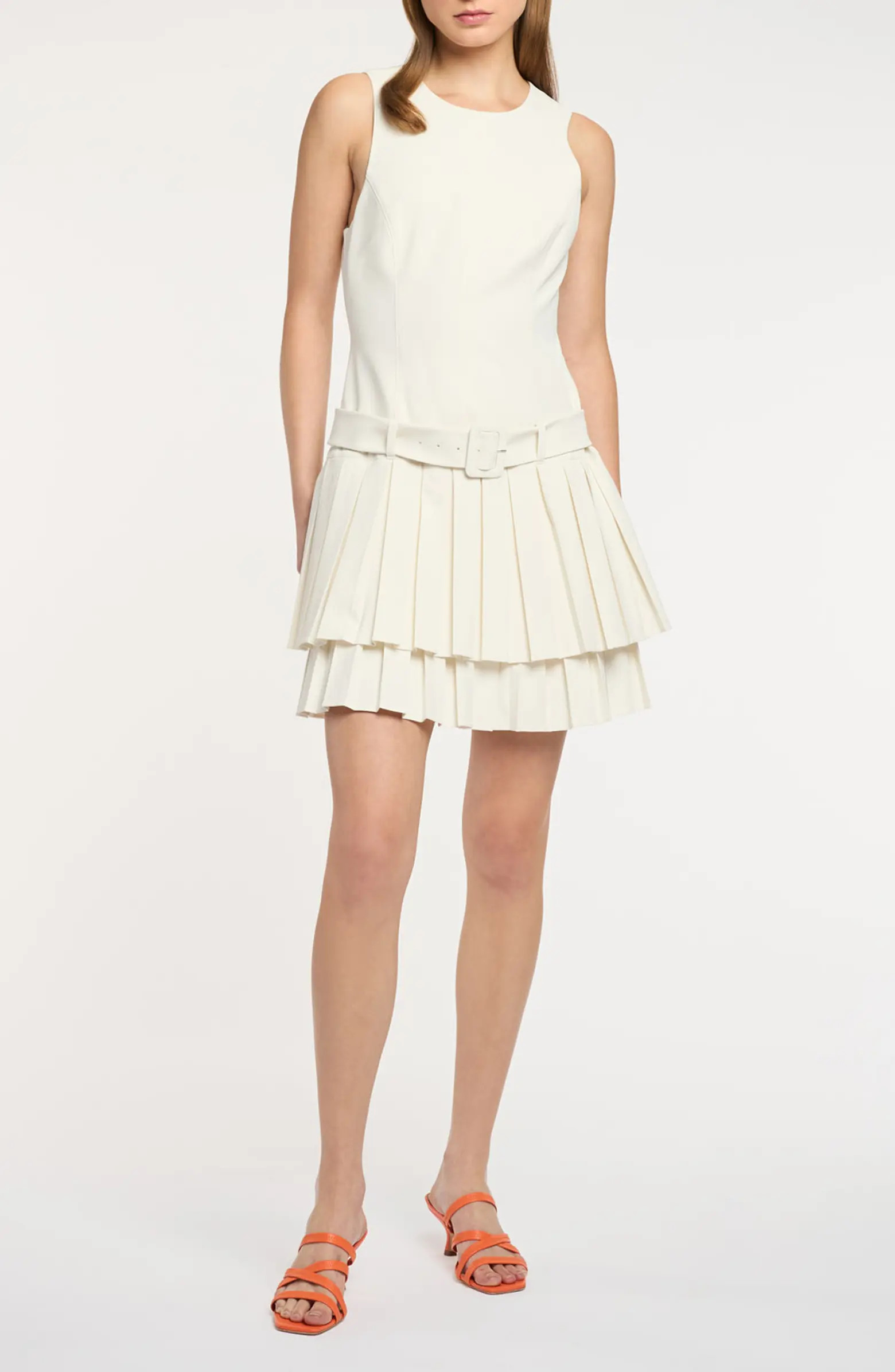 Cinq à Sept Reena Pleat Detail Sleeveless Dress | Nordstrom | Nordstrom